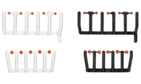 - 80 Signallicher orangetransparent mit schwarzen und weißen Sockeln, je 20x groß und klein, orange, 1:87, Herpa