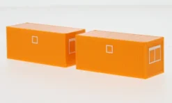 - Baucontainer 2 x 20ft, orange, 1:87, Herpa