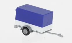 - PKW Planenanhänger 1achs, blau/weiss, 1:87, Herpa