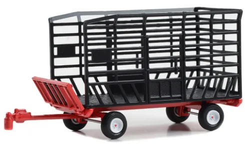 Anhänger Bale Throw Wagon, rot/schwarz, 1:64, Greenlight