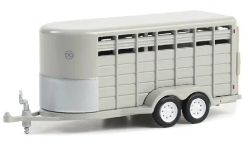 Anhänger 14-Foot Livestock Trailer, grau, 1:64, Greenlight
