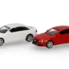 Audi 2er Set: A4, weiss/rot, 2007, 1:87, Herpa MiniKit