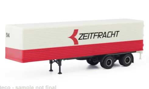Auflieger Kofferauflieger, Zeitfracht, 1:87, Herpa / Modellbau Schwarz