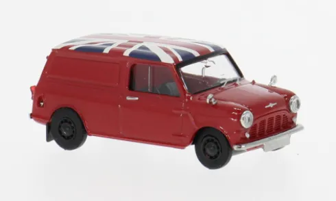 Austin Mini Countryman, rot, 1960, Union Jack, 1:87, Brekina