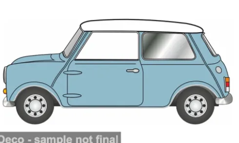 Austin Mini, hellblau/weiss, 1:76, Oxford