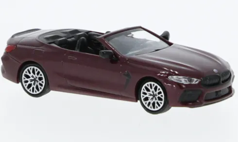 BMW M8 Competiton Cabriolet (G14), dunkelrot, 2019, 1:87, Minichamps