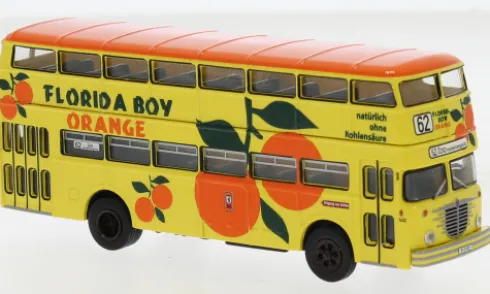 Büssing D2U Doppeldecker, 1960, BVG - Florida Boy Orange, 1:87, Brekina