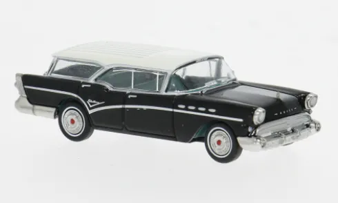 Buick Century Caballero, schwarz/weiss, 1957, 1:87, Brekina