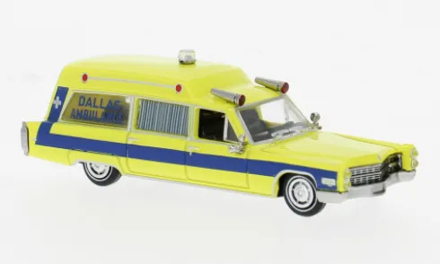 Cadillac Miller Meteor Ambulance, 1966, Dallas Ambulance, 1:87, Brekina
