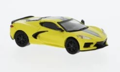 Chevrolet Corvette (C8) Stingray, hellgelb/schwarz, 2020, 1:87, PCX87
