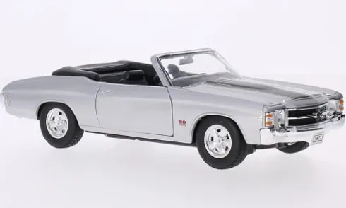 Chevrolet Chevelle SS 454 Convertible, silber/schwarz, 1971, 1:24, Welly