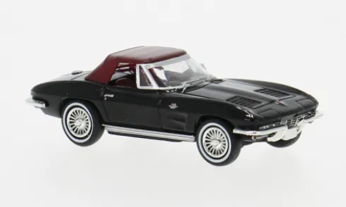 Chevrolet Corvette C2 Cabrio, schwarz, 1962, 1:87, Brekina