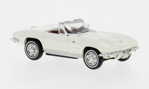 Chevrolet Corvette C2 Cabrio, weiss, 1962, 1:87, Brekina