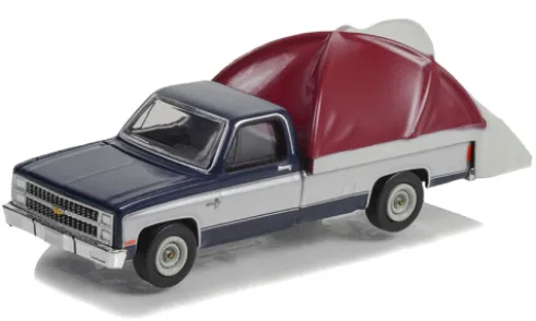 Chevrolet C-10 Silverado, dunkelblau/silber, 1982, 1:64, Greenlight