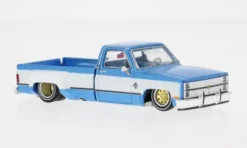 Chevrolet Silverado Dually Vintage Spec V1, blau/weiss, 1:64, Mini GT