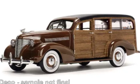 Chevrolet Woody Surf Wagon, braun/Holzoptik, 1939, 1:18, Sun Star