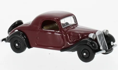 Citroen Traction Avant Faux Cabriolet, dunkelrot/schwarz, 1936, 1:87, BoS-Models