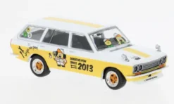 Datsun Bluebird 510, weiss/gelb, Ohige No Pon, 1:64, Tarmac Works