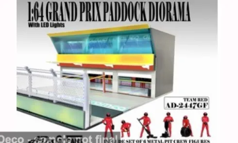 Diorama Grand Prix Paddock Diorama Team Red, 1:64, American Diorama