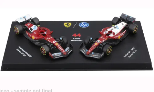 Ferrari 2er Set: SF25, Formel 1, 2025, Scuderia Ferrari, #44, L.Hamilton, 1:64, Bburago