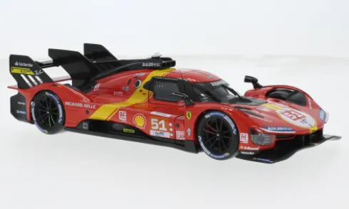 Ferrari 499P, 24h Le Mans, 2023, Scuderia Ferrari, #51, J.Calado/A.Giovinazzi, 1:24, Bburago