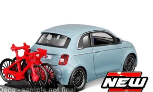 Fiat 500e, blau, 1:24, Bburago