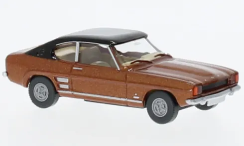 Ford Capri MKI, braun/schwarz, 1969, 1:87, Wiking