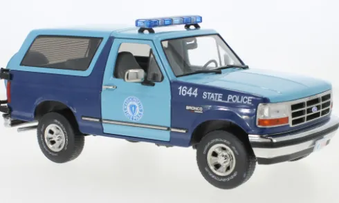 Ford Bronco XLT, 1996, Massachusetts State Police, 1:18, Greenlight