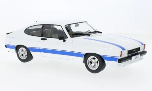 Ford Capri MK II X-Pack, weiss/blau, 1975, 1:18, MCG