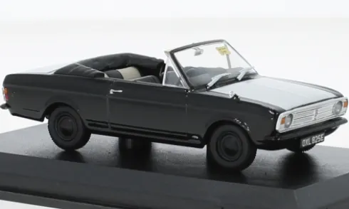 Ford Cortina MK II Crayford Convertible, schwarz/silber, 1:43, Oxford