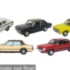 Ford 5er Set: Cortina MK I/II/III/IV/V, weiss/schwarz, 1:76, Oxford