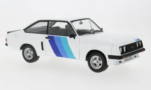 Ford Escort MK II RS 2000 X-Pack, weiss/Dekor, 1977, 1:18, MCG