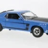 Ford Mustang Boss 302, blau/schwarz, 1969, 1:18, Welly