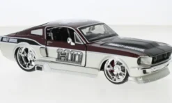 Ford Mustang GT, silber/dunkelrot, 1967, Harley-Davidson, 1:24, Maisto