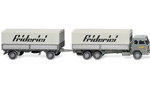 Hanomag Henschel Pritschenhängerzug, 1969, Friderici, 1:87, Wiking