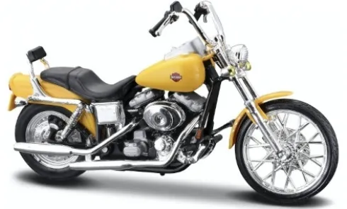 Harley Davidson FXDWG Dyna Glide Wide, gelb, 2001, 1:18, Maisto