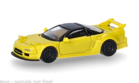 Honda NSX mit austauschbaren Scheinwerfern, gelb, 1:87, Micro City 87