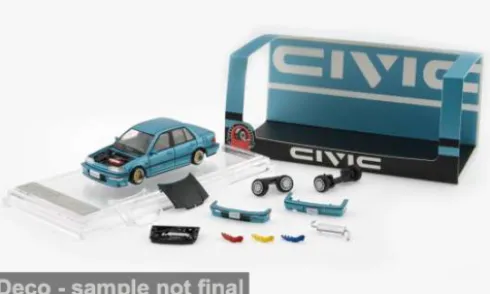 Honda Civic (EF2), blau, 1991, 1:64, BM Creations