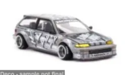 Honda Civic (EF), grau/weiss, 1987, 1:64, Mini GT