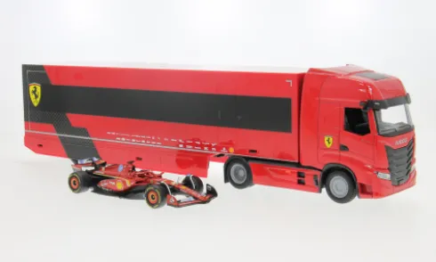 Iveco S-Way 570, rot, Formel 1, Ferrari, #16, C.Leclerc, 1:43, Bburago