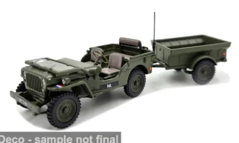 Jeep NECAF 1/4 Ton, oliv, 1955, NL, 1:43, Cararama