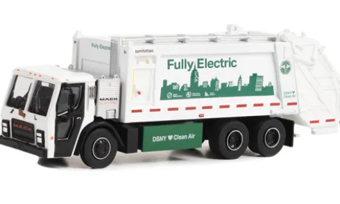 Mack LR Electric Rear Loader Refuse Truck, weiss/Dekor, 2021, 1:64, Greenlight