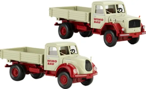 Magirus 2er Set: Pritschenkipper, Wimo Bau, 1:87, Wiking / PMS