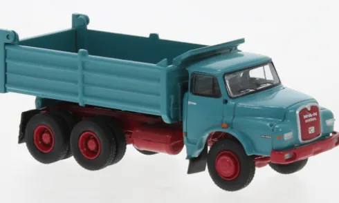 MAN 26.280 DHAK, türkis/rot, 1972, 1:87, Brekina