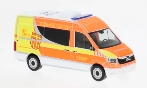 MAN TGE Bus Hochdach, Feuerwehr Paderborn, 1:87, Herpa