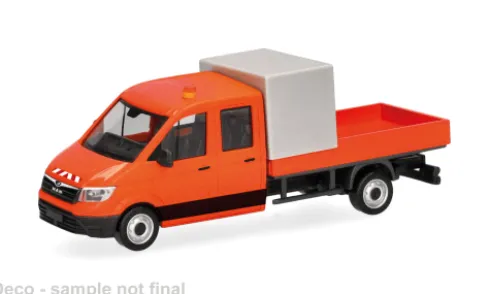 MAN TGE Doppelkabine, orange, 1:87, Herpa