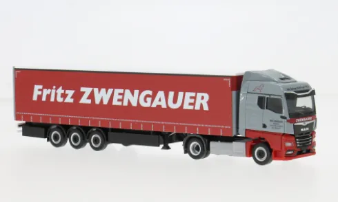 MAN TGX GM, grau/rot, Zwengauer, 1:87, Herpa