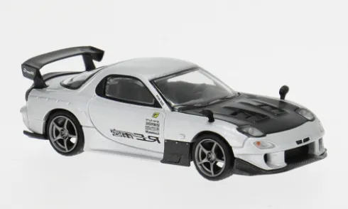Mazda RX7 (FD3S), silber/schwarz, 2024, 1:64, Mini GT