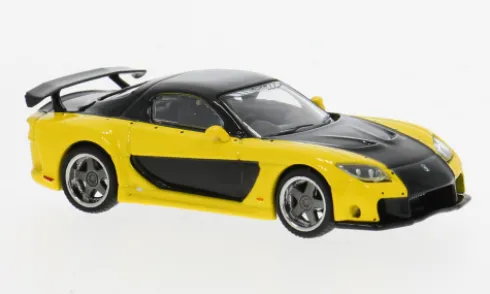 Mazda RX-7, gelb/schwarz, 1:64, Tarmac Works