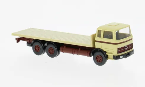 Mercedes Flachpritschen, beige/dunkelrot, 1963, 1:87, Wiking